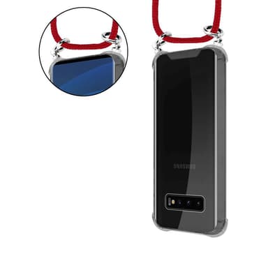 Samsung Galaxy S10 PLUS Deksel med Halskjede (rød)