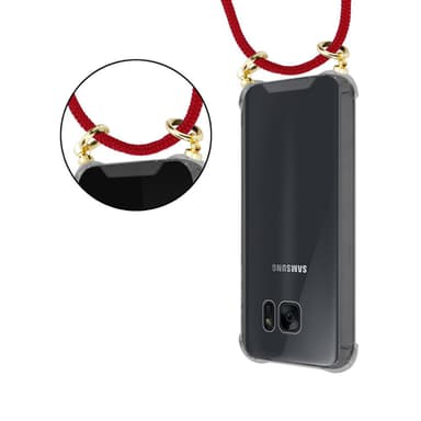 Samsung Galaxy S7 EDGE Deksel med Halskjede (rød)