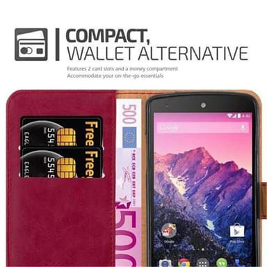 LG Google NEXUS 5 lommebokdeksel etui (rød)