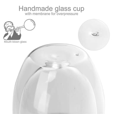 2x Teglass Kaffeglass Dobbeltvegget Termisk Glass 250ml