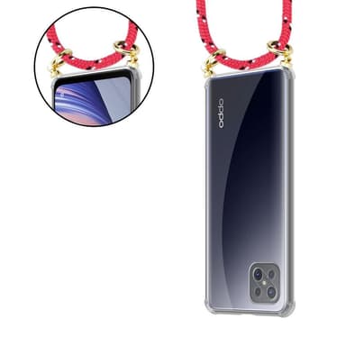 Oppo A92s deksel med Halskjede (rosa)