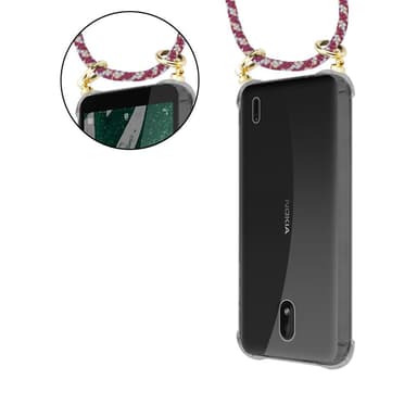 Nokia 1 PLUS Deksel med Halskjede (rød)