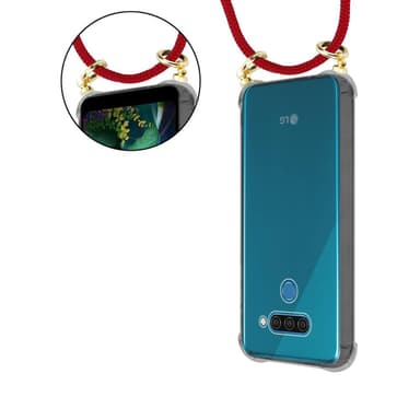 LG Q60 Deksel med Halskjede (rød)