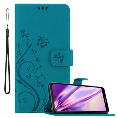 Huawei Y6 PRO 2019 lommebokdeksel Blomster (blå)