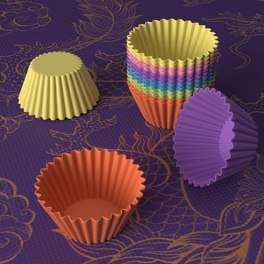 12x Muffinsformer silikon Cupcakeformer gjenbrukbare
