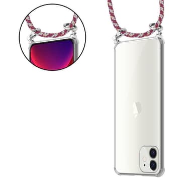 iPhone 12 MINI Deksel med Halskjede (rød)