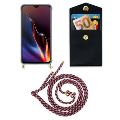 OnePlus 6T Deksel med Halskjede (rød)