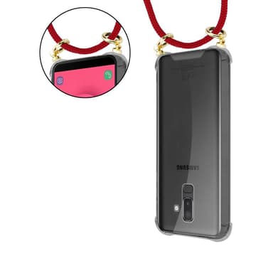 Samsung Galaxy J8 2018 Deksel med Halskjede (rød)