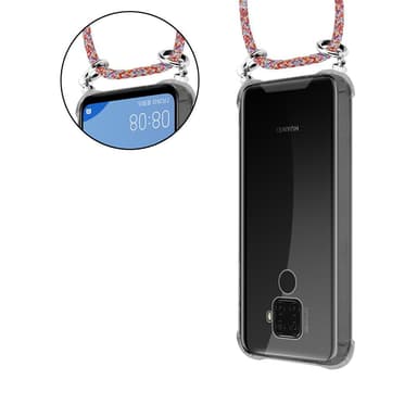 Huawei MATE 30 LITE Deksel med Halskjede (rød)