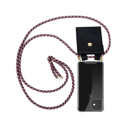 iPhone 11 Deksel med Halskjede (rød)