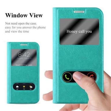 Samsung Galaxy S6 EDGE lommebokdeksel cover (turkis)