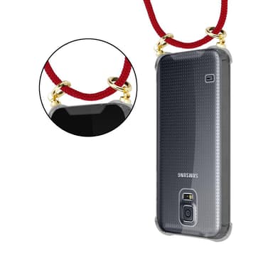 Samsung Galaxy S5 / S5 NEO Deksel med Halskjede (rød)