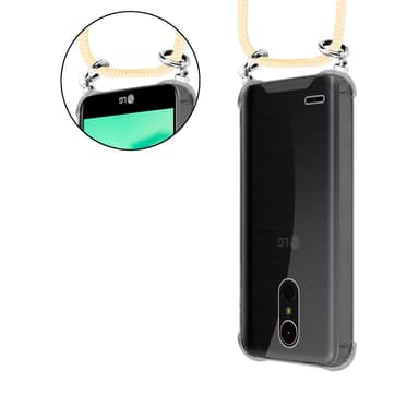 LG K10 2017 Deksel med Halskjede (gul)