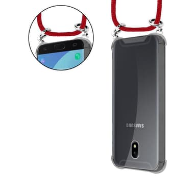 Samsung Galaxy J7 2017 Deksel med Halskjede (rød)