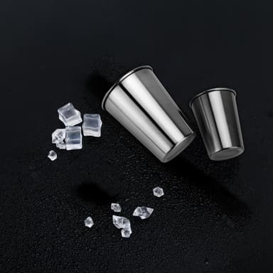 5x Krus i rustfritt stål stablebar drikkekopp (85 ml)