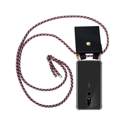 Nokia 5.1 PLUS / X5 Deksel med Halskjede (rød)