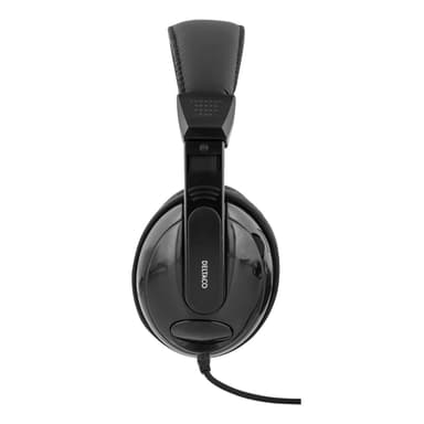 Headphones with volume control 2.5m cable, black