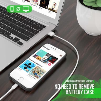 iPhone 6P Plus / 6S Plus / 7 Plus / 8 Plus batterideksel 5500 mAh Svart
