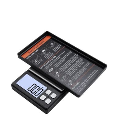 Bærbar digital vekt, gullsmedvekt, presisjonsvekt, gullvekt 1000g/0,1g Sort