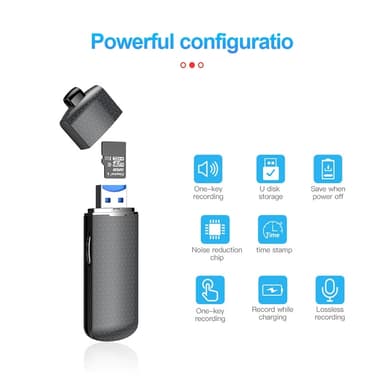 Digital röstinspelare med USB svart