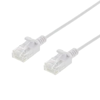 deltaco U/UTP Cat6 patch cable slim, 2.6 mm⌀, 1.5m, 500MHz, white