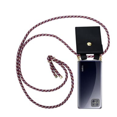 Oppo A92s Deksel med Halskjede (rød)