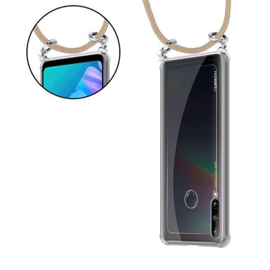 Huawei P40 LITE E Deksel med Halskjede (brun)