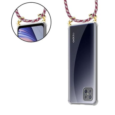 Oppo A92s Deksel med Halskjede (rød)
