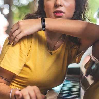 INF Klokkebånd harpiks / rustfritt stål Sort Fitbit Inspire 1 / 2 / 3 / HR