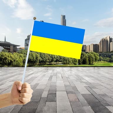 Håndholdt ukrainsk flagg 14 × 21 cm polyester Blå / Gul