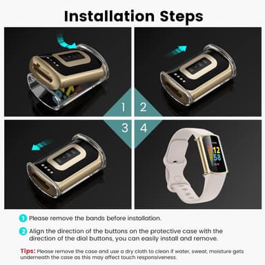 Fitbit Charge 5 skjermbeskytter/skall TPU Transparent