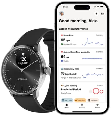 Withings ScanWatch Light hybrid smartklokke 37mm (sort)