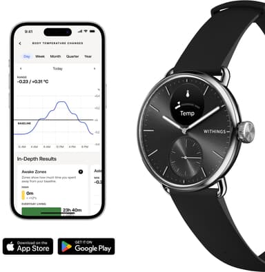 Withings ScanWatch 2 hybrid smartklokke 38mm (sort)