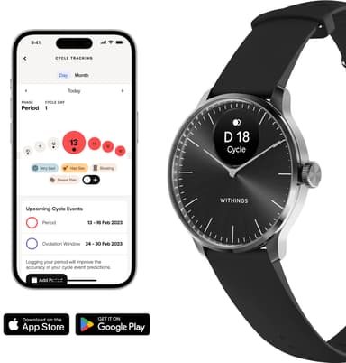 Withings ScanWatch Light hybrid smartklokke 37mm (sort)