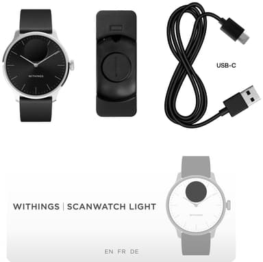 Withings ScanWatch Light hybrid smartklokke 37mm (sort)