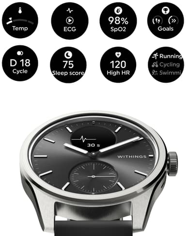 Withings ScanWatch 2 hybrid smartklokke 42mm (sort)
