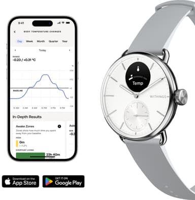 Withings ScanWatch 2 hybrid smartklokke 38mm (hvit)