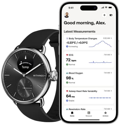 Withings ScanWatch 2 hybrid smartklokke 38mm (sort)