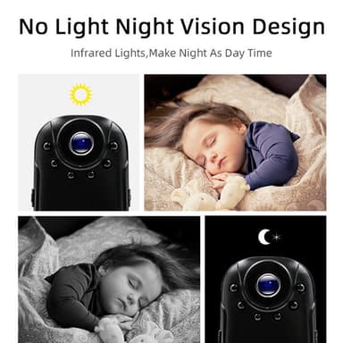 Mini kamera HD-sikkerhet nattsyn vidvinkel bevegelsesdeteksjon