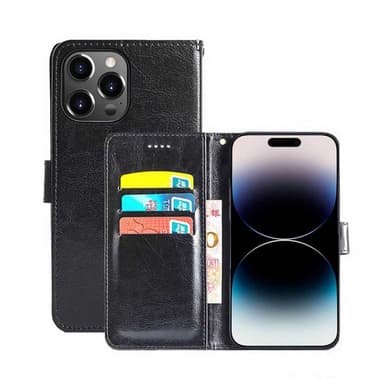 Lommeboketui 3-kort Apple iPhone 15 Pro Max - Svart