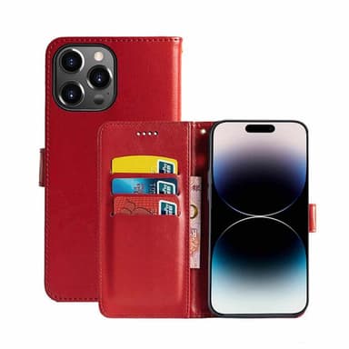 Lommeboketui 3-kort Apple iPhone 15 Pro Max - Rød