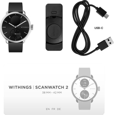 Withings ScanWatch 2 hybrid smartklokke 38mm (sort)
