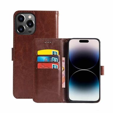 Lommeboketui 3-kort Apple iPhone 15 Pro Max - Brun