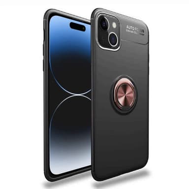 Slim Ring deksel Apple iPhone 15 - Svart/rose