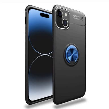 Slim Ring deksel Apple iPhone 15 Plus - Svart/blå