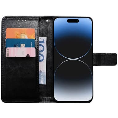 Lommeboketui 3-kort Apple iPhone 15 Plus - Svart