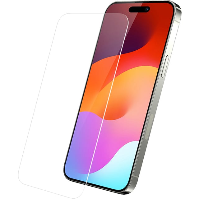 Sandstrøm iPhone 15/15 Pro/14 Pro Flat Glass skärmskydd