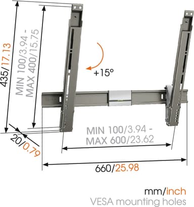 Vogels Thin 315 veggfeste 40"-65"