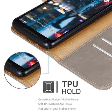 Google PIXEL 2 XL lommebokdeksel etui (brun)
