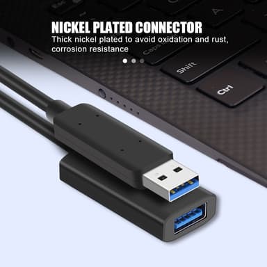 NÖRDIC Active 5m USB3.2 10Gbps USB-A skjøtekabel for Xbox, PS5, Oculus, skriver, skanner, Playstation, VR USB-forlengelseskabel